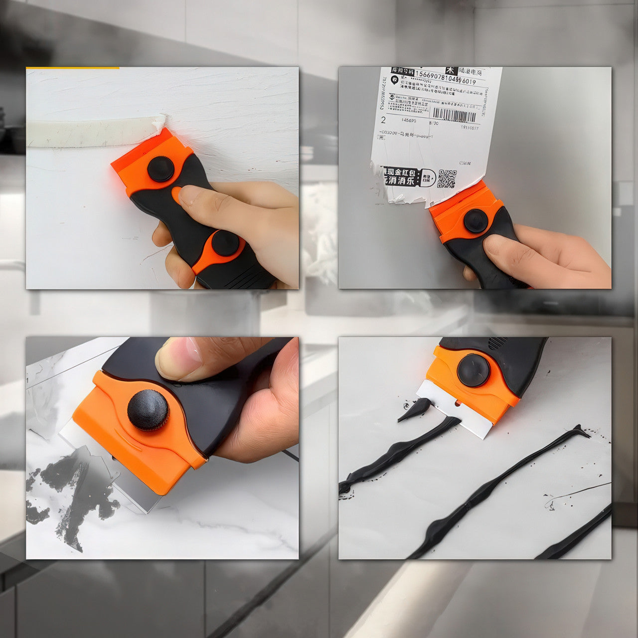 Скребок для видалення наклейок, фарби, клею та забруднень зі склокераміки, плитки, скла, варильних та інших поверхонь