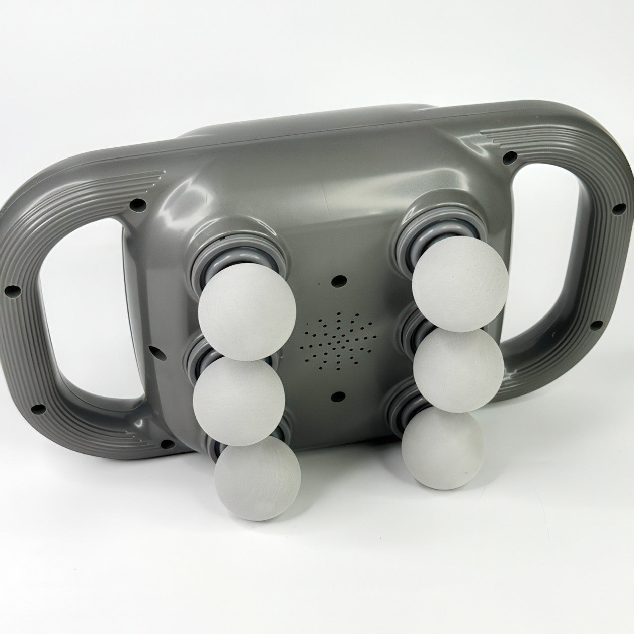 Масажер перкусійний бездротовий з 6 насадками і 9 режимами для спини, шиї і всього тіла, сірий