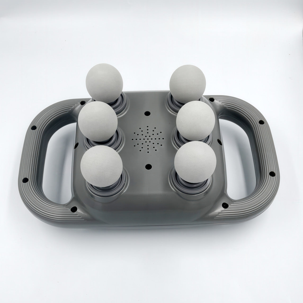 Масажер перкусійний бездротовий з 6 насадками і 9 режимами для спини, шиї і всього тіла, сірий